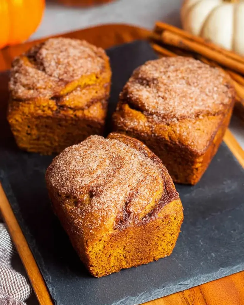 Cinnamon Swirl Pumpkin Bread Mini Loaves
