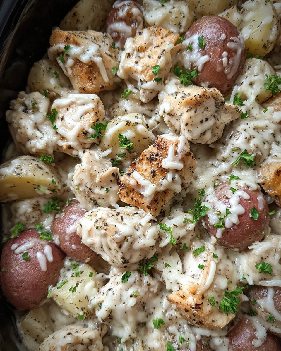 Crockpot Garlic Parmesan Chicken And Potatoes