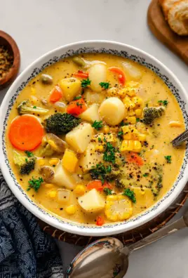 One Pot Creamy Vegetable Soup