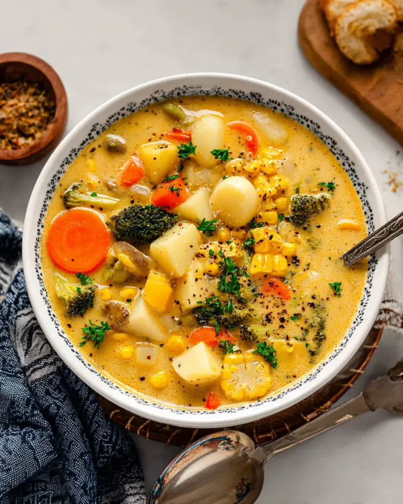 One Pot Creamy Vegetable Soup