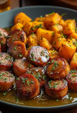 Sausage and Sweet Potatoes with Honey Garlic Sauce