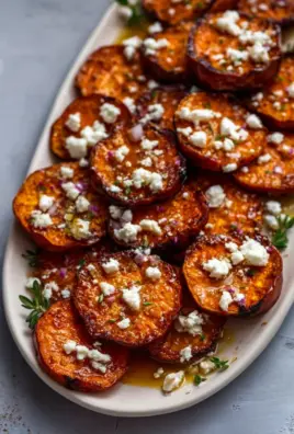 Sweet Potato Rounds with Honey & Feta Crumble