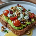 Avocado Toast with Feta Avocado Toast with Feta, Cherry Tomatoes, Cranberries, and Walnuts