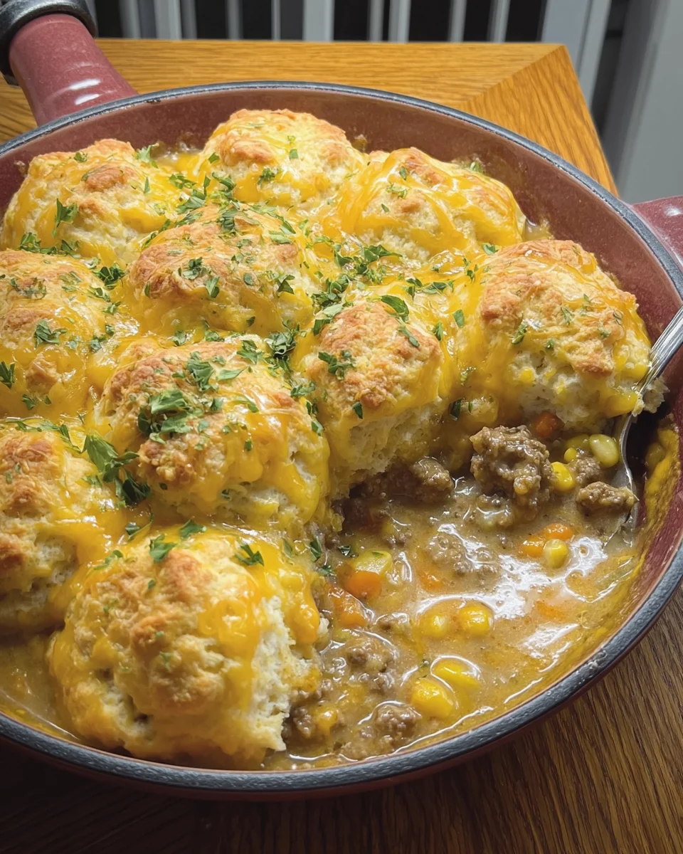 Cheddar Bay Hamburger Casserole