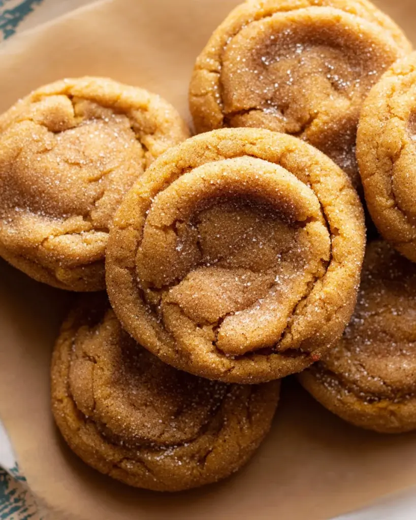 Chewy Pumpkin Snickerdoodle Cookies