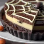 Chocolate Spiderweb Tart For Halloween Chocolate Spiderweb Tart For Halloween