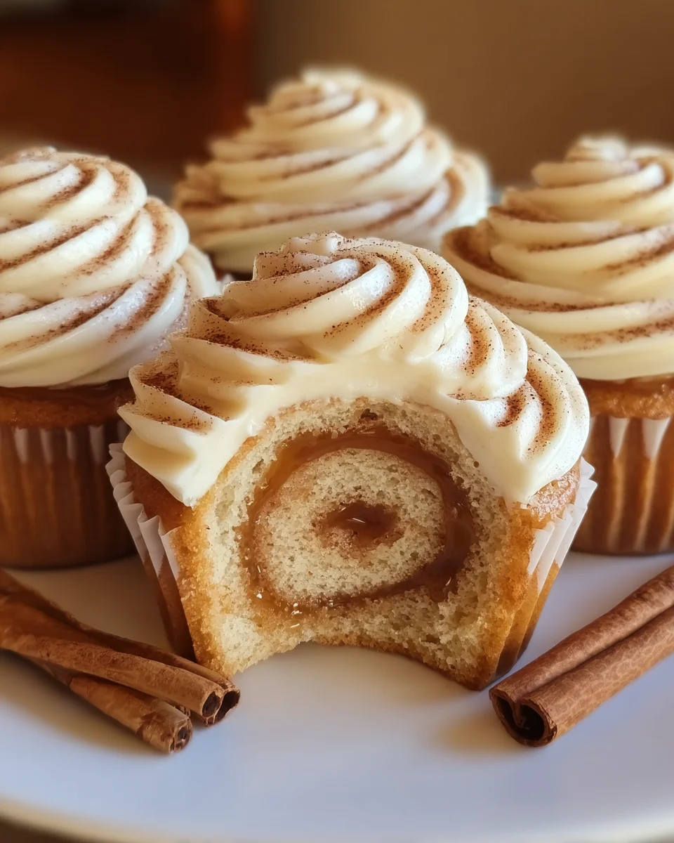 Cinnamon Roll Cupcakes With Swirl Frosting Cinnamon