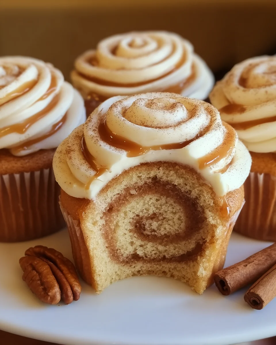 Cinnamon Roll Cupcakes With Swirl Frosting Cinnamon