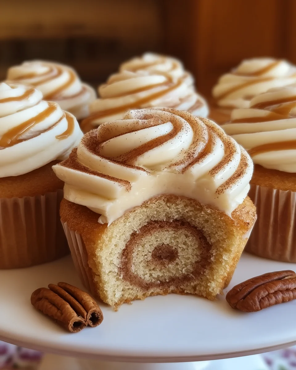 Cinnamon Roll Cupcakes With Swirl Frosting Cinnamon
