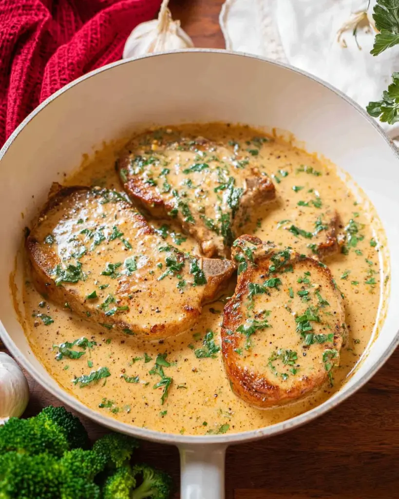 Creamy Garlic Parmesan Pork Chops