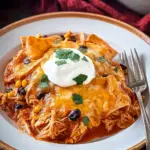 Crockpot Chicken Enchilada Casserole