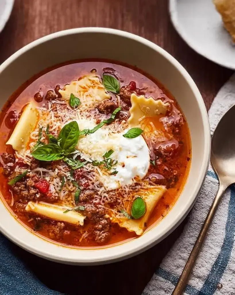 Easy Crockpot Lasagna Soup