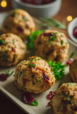 Festive Cranberry Turkey Stuffing Balls Recipe for Holidays