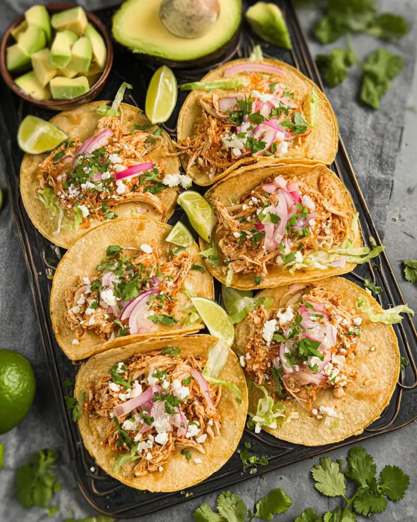 Healthy Crockpot Chicken Tacos