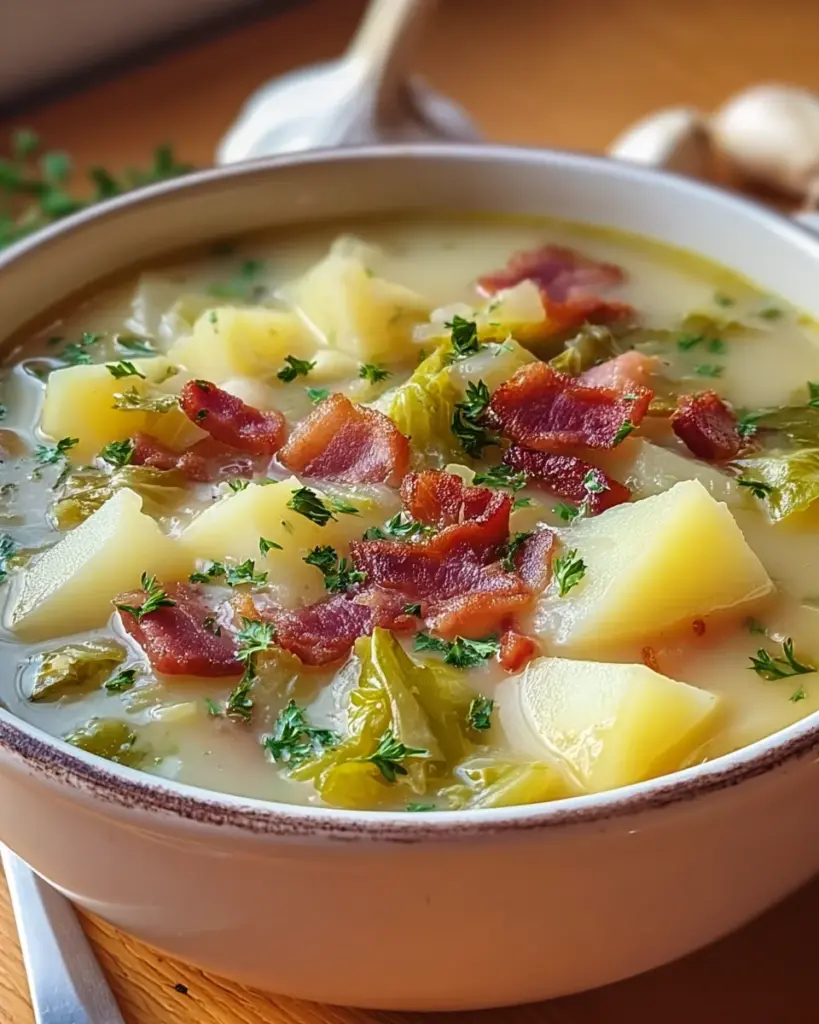 Irish Bacon Cabbage and Potato Soup