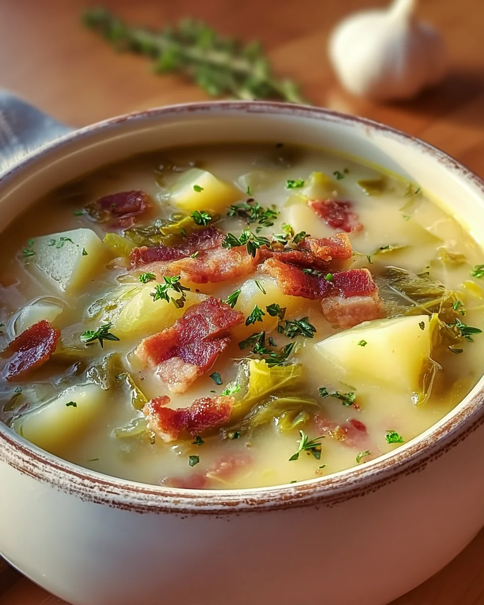 Irish Bacon Cabbage and Potato Soup Irish