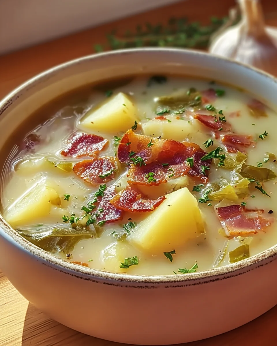 Irish Bacon Cabbage and Potato Soup Irish