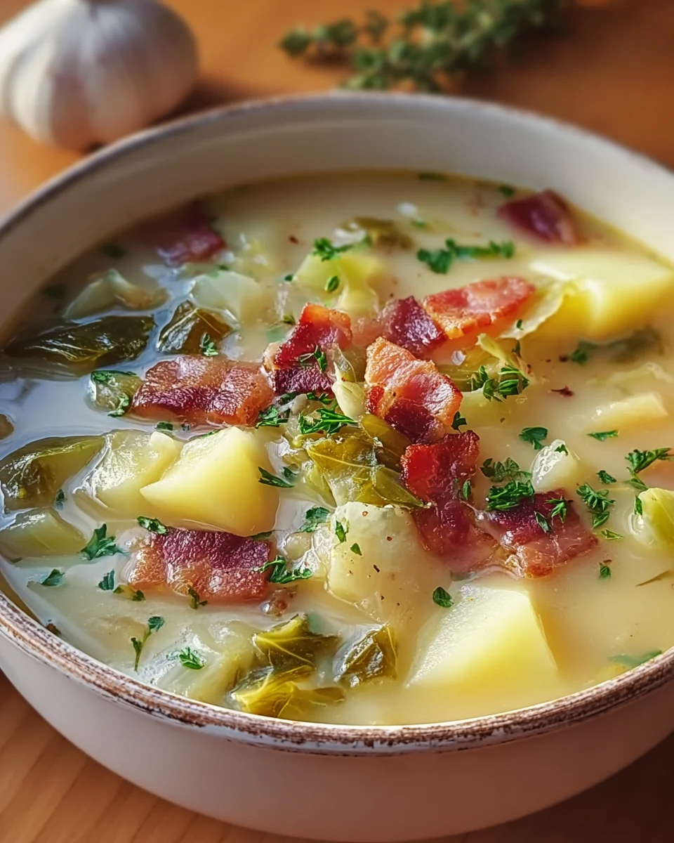 Irish Bacon Cabbage and Potato Soup Irish