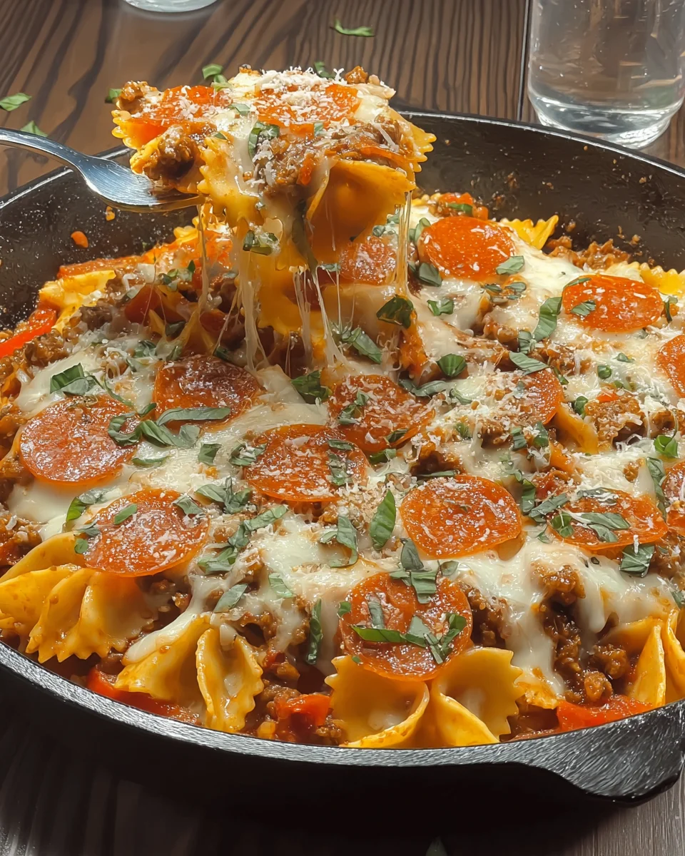 Pizza Lasagna Skillet Bake