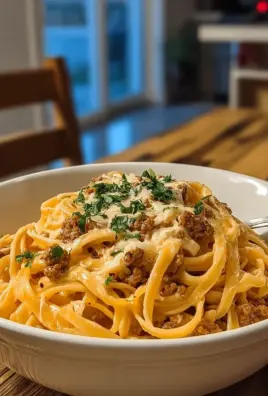 Savory Beef and Garlic Butter Linguine in Parmesan Cream