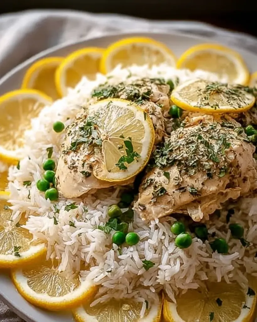 Slow Cooker Lemon Herb Chicken and Rice