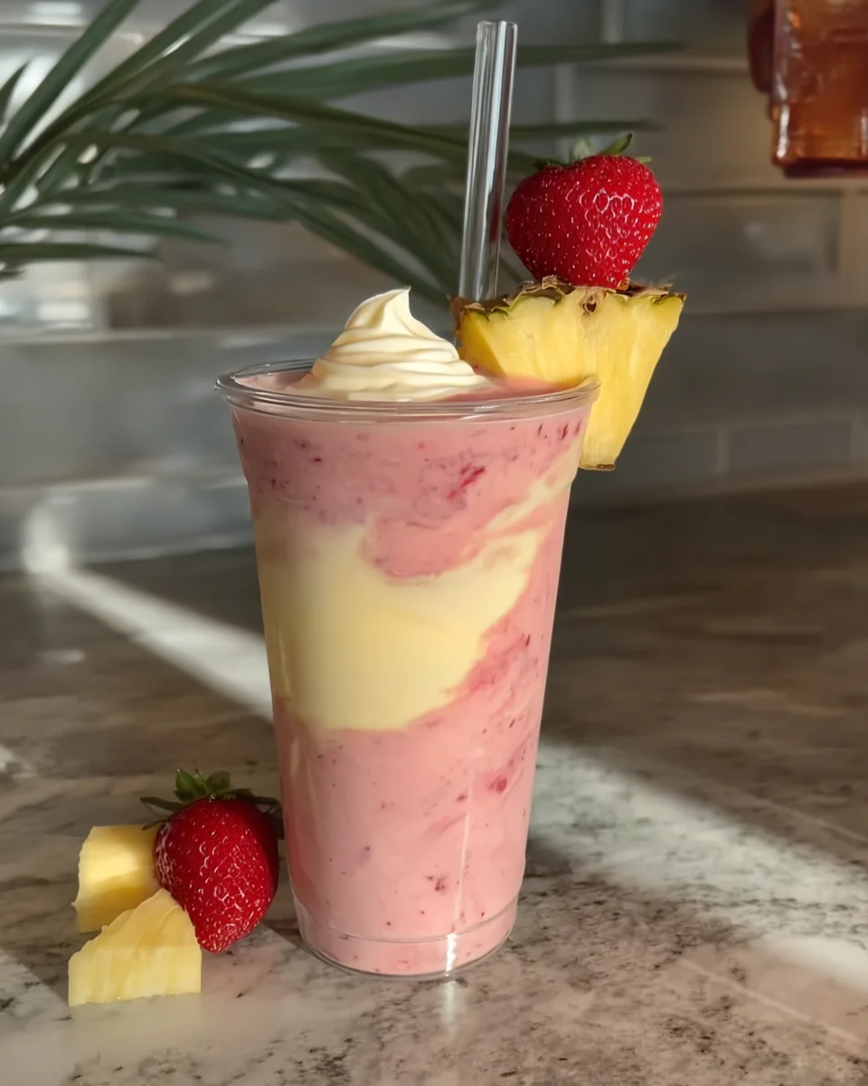 Strawberry pina colada smoothie Strawberry