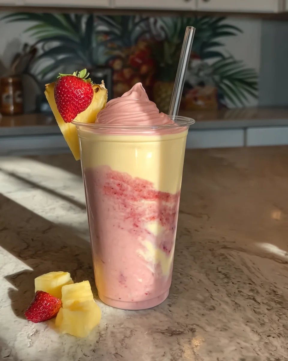 Strawberry pina colada smoothie Strawberry