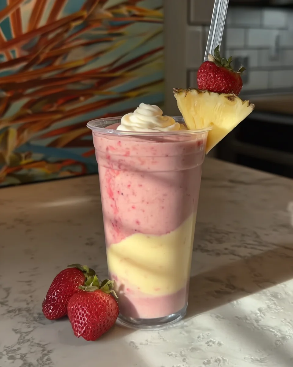 Strawberry pina colada smoothie Strawberry