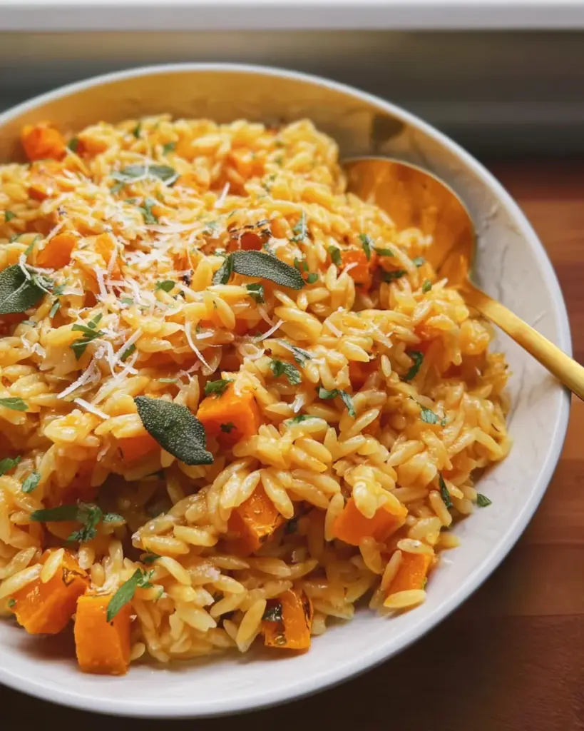Brown butter Butternut squash & sage orzo