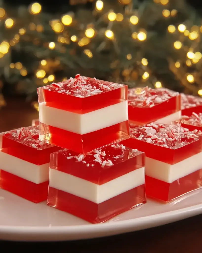 Candy Cane Jell-O Shots