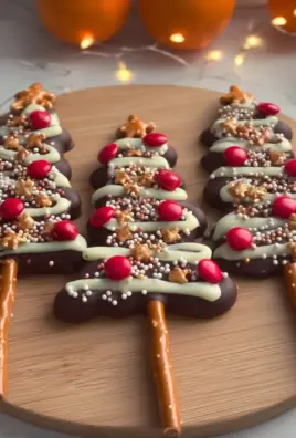 Chocolate Pretzel Christmas Trees
