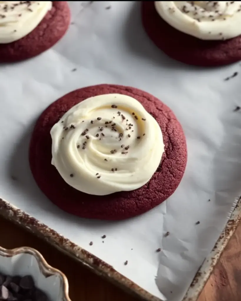 Crumbl Copy Cat Red Velvet Cupcake Cookies