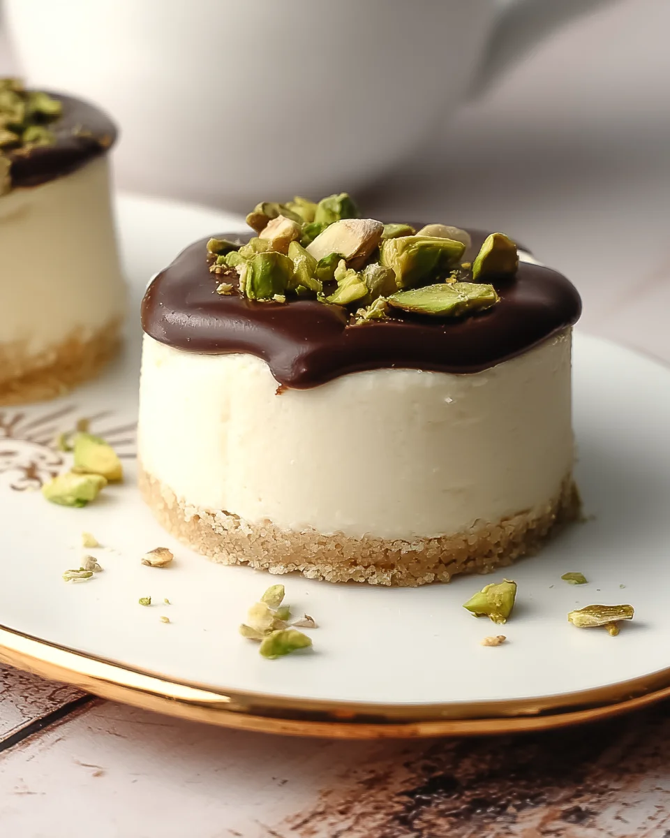 Pistachio and Coffee Mini Cheesecakes Pistachio