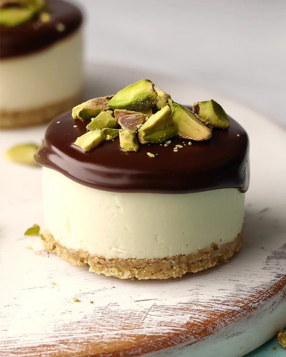 Pistachio and Coffee Mini Cheesecakes Pistachio