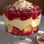 Raspberry and almond trifle