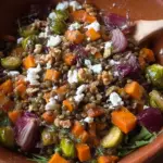 Roasted Veggie Lentil Salad with Maple-Mustard Dressing