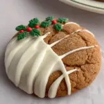 White Chocolate Dipped Molasses Cookies