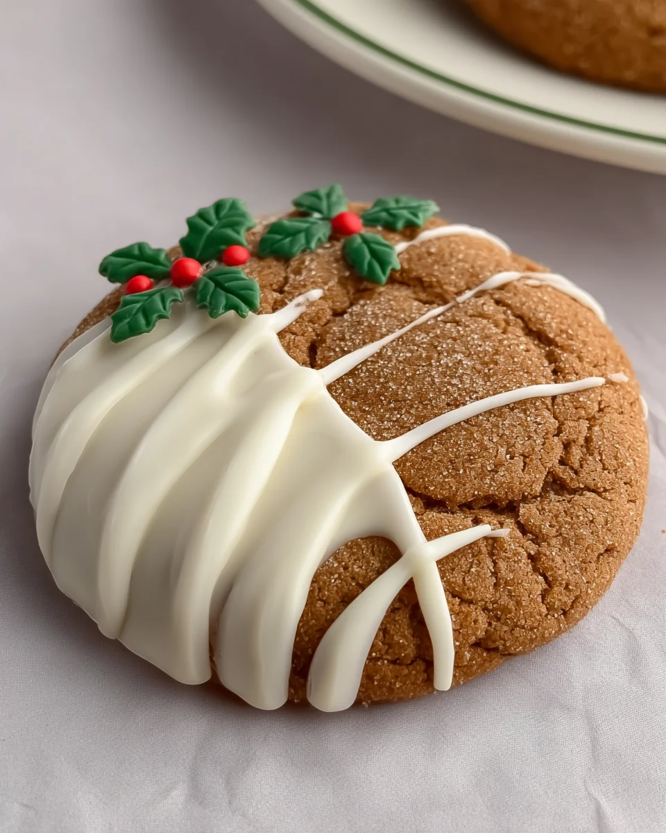 White Chocolate Dipped Molasses Cookies