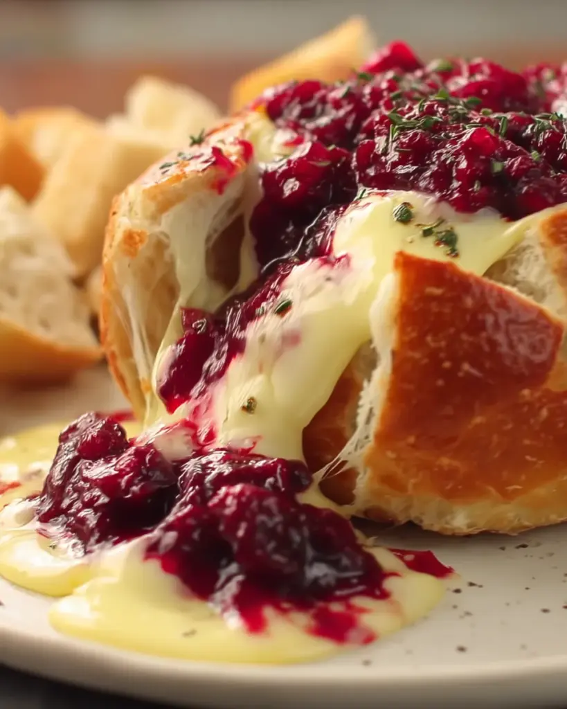 BAKED CRANBERRY BRIE BREAD BOWL