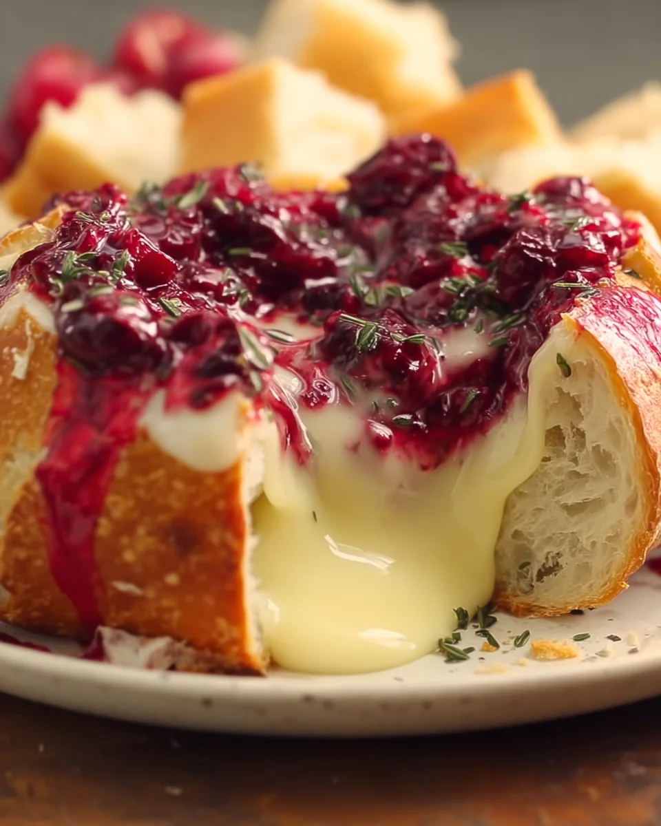 BAKED CRANBERRY BRIE BREAD BOWL BAKED