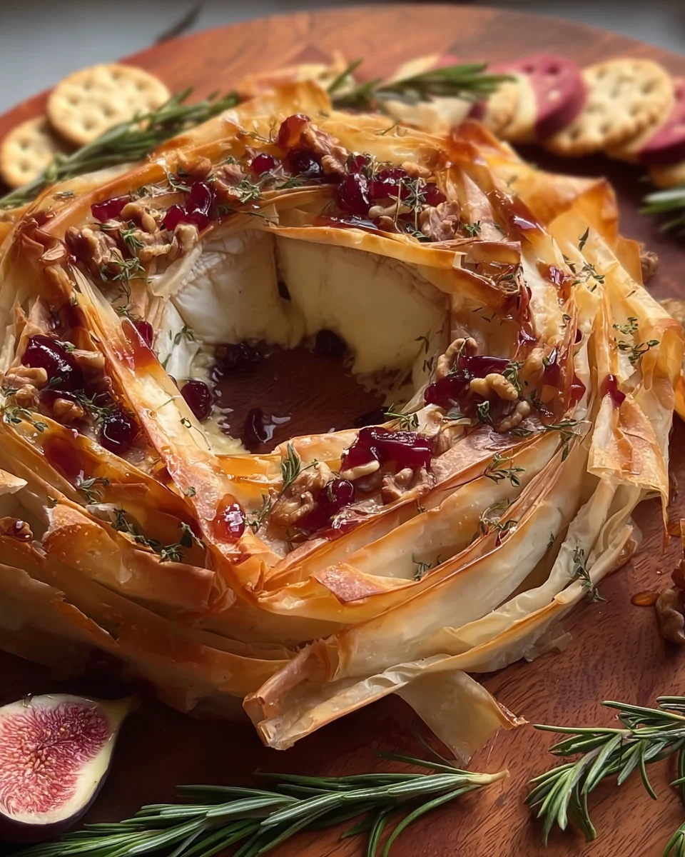 Baked Brie Phyllo Wreath