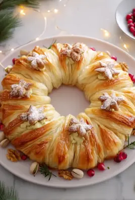 Baklava-Custard Christmas Wreath Recipe