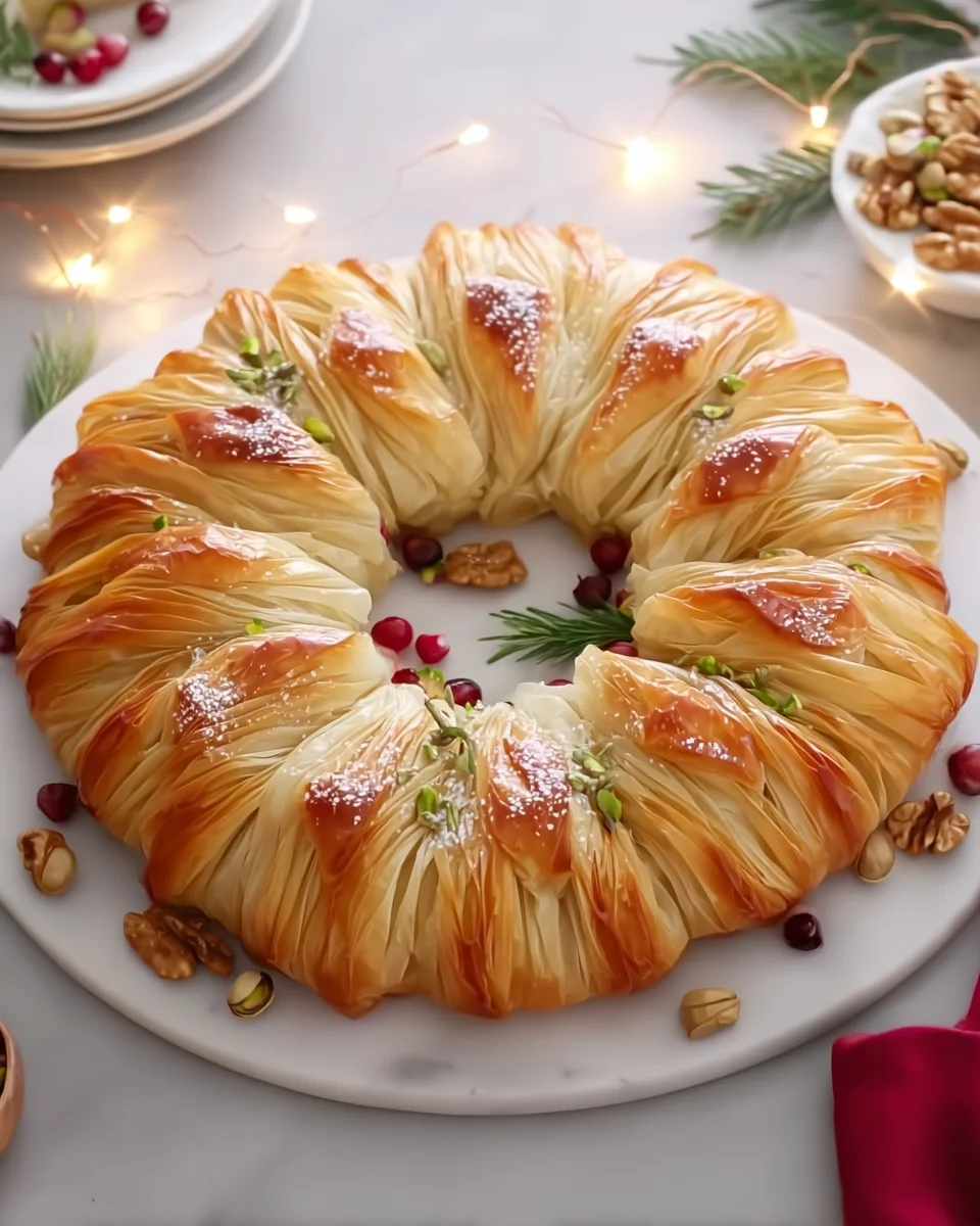 Baklava-Custard Christmas Wreath Recipe Baklava-Custard