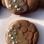 Brown Butter Maple Glaze Gingerbread Cookies