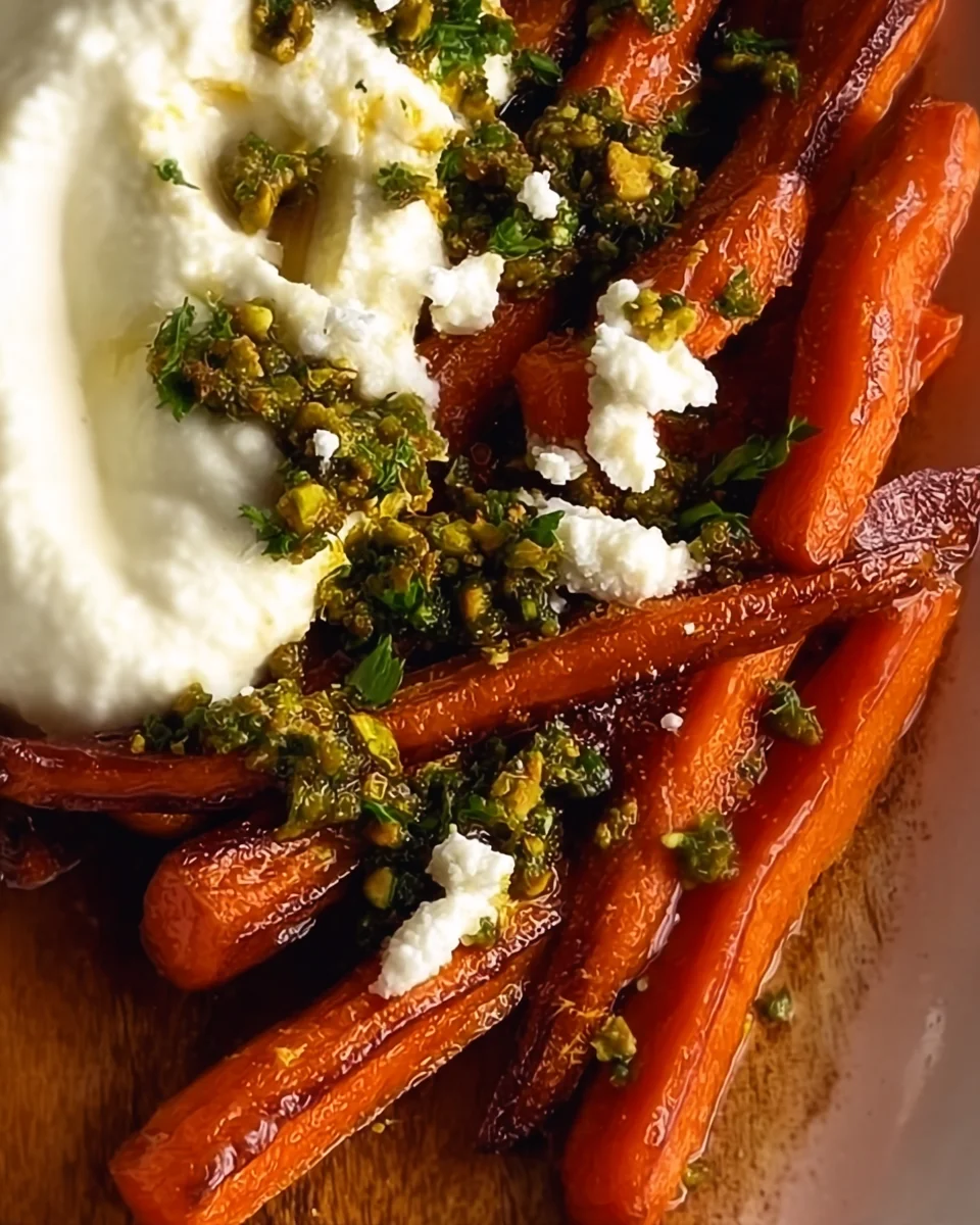 CRISPY CARROT FRIES WITH WHIPPED HONEY-RICOTTA & PISTACHIO GREMOLATA CRISPY