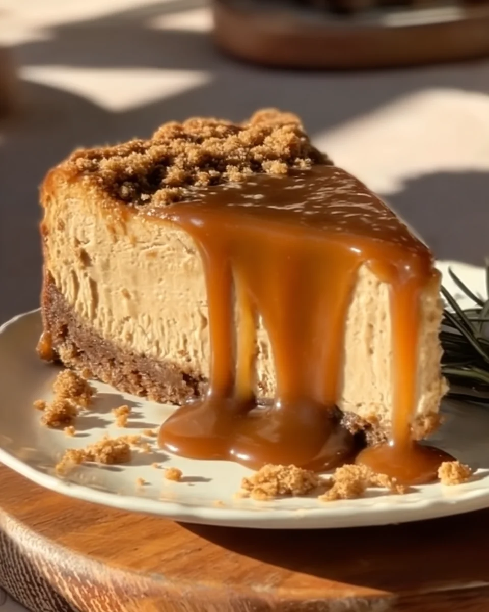 CaSALTED CARAMEL GINGERBREAD STREUSEL CHEESECAKEramel Biscoff Cheesecake