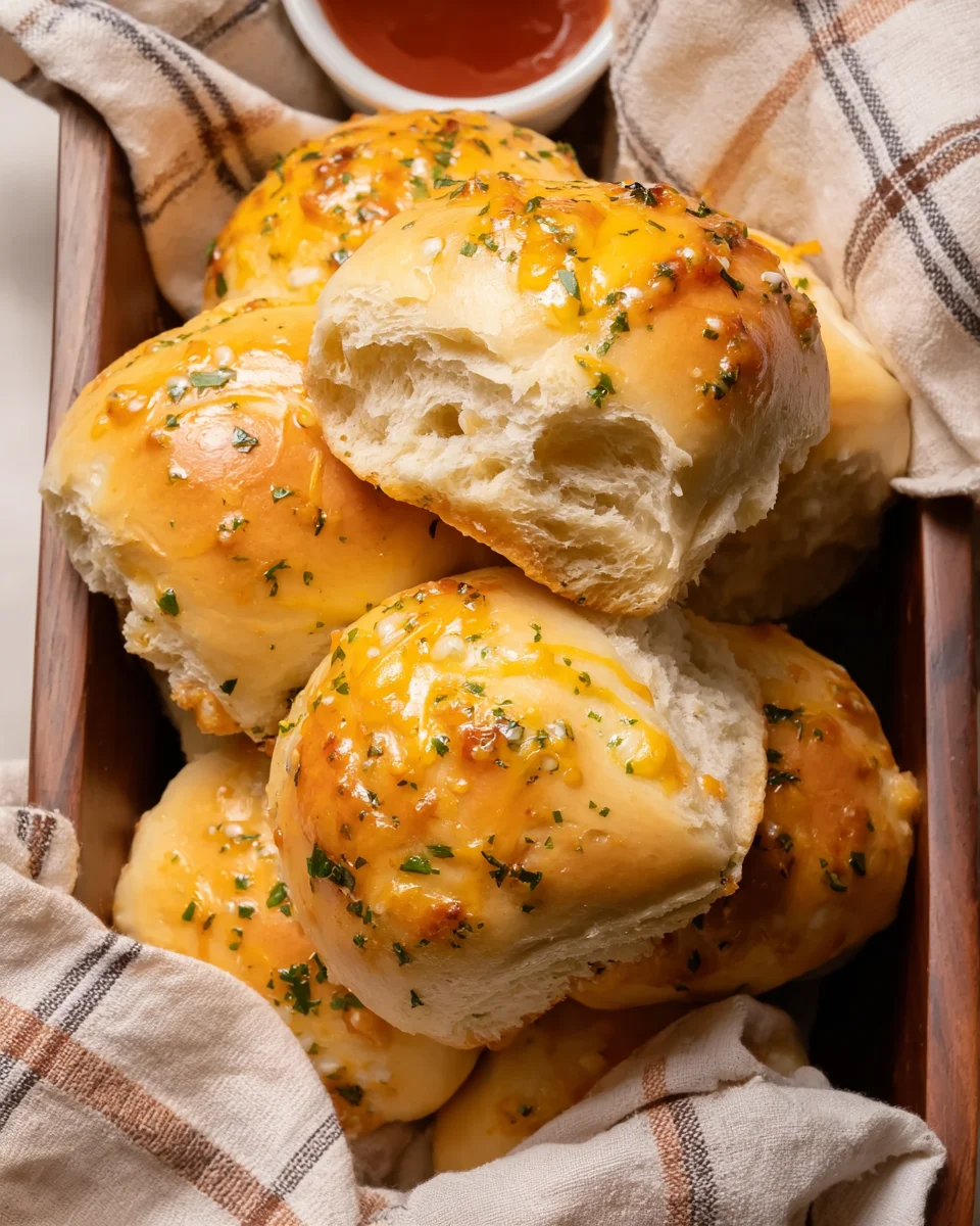 Cheesy Garlic Dinner Rolls