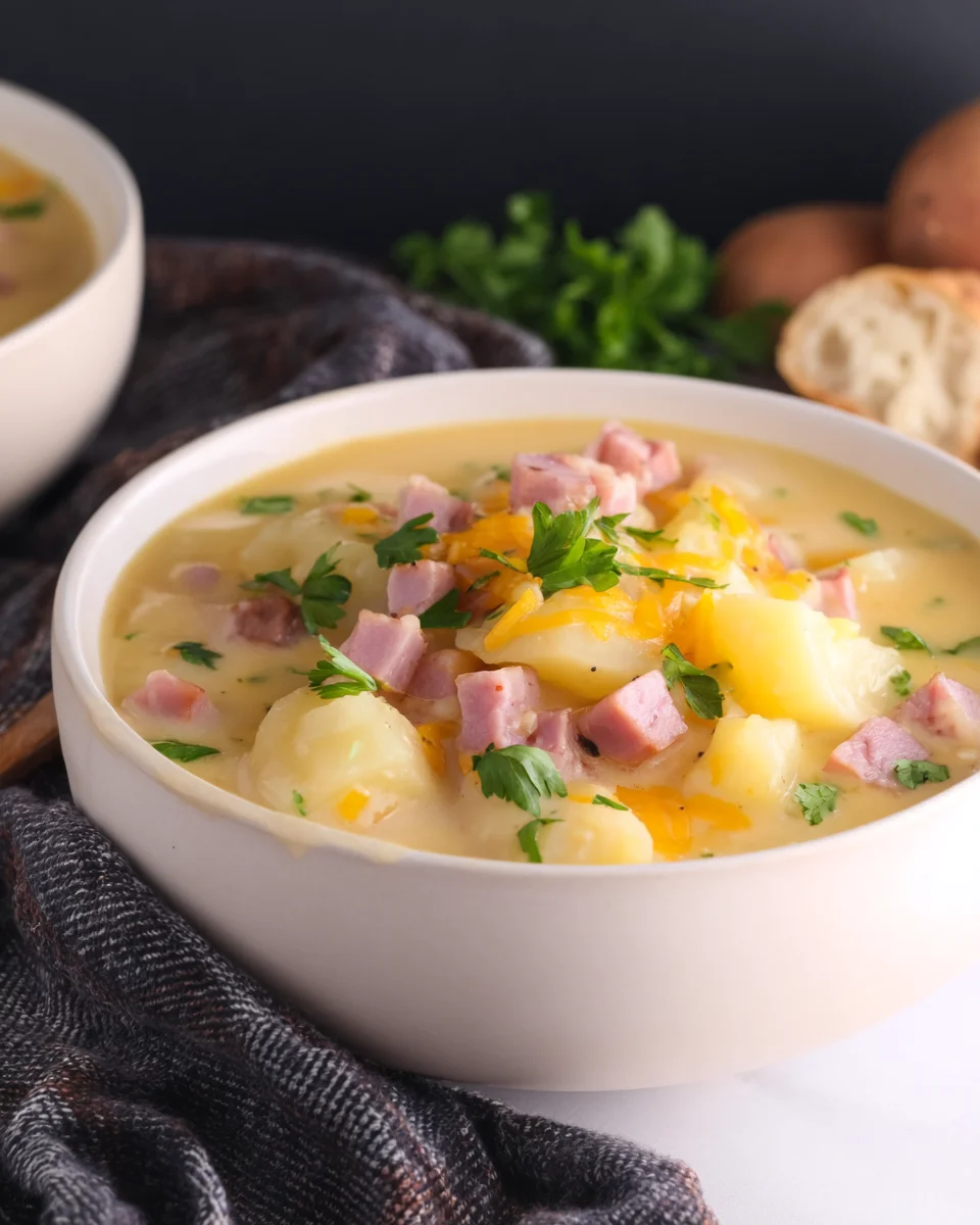 Cheesy Ham and Potato Soup Cheesy