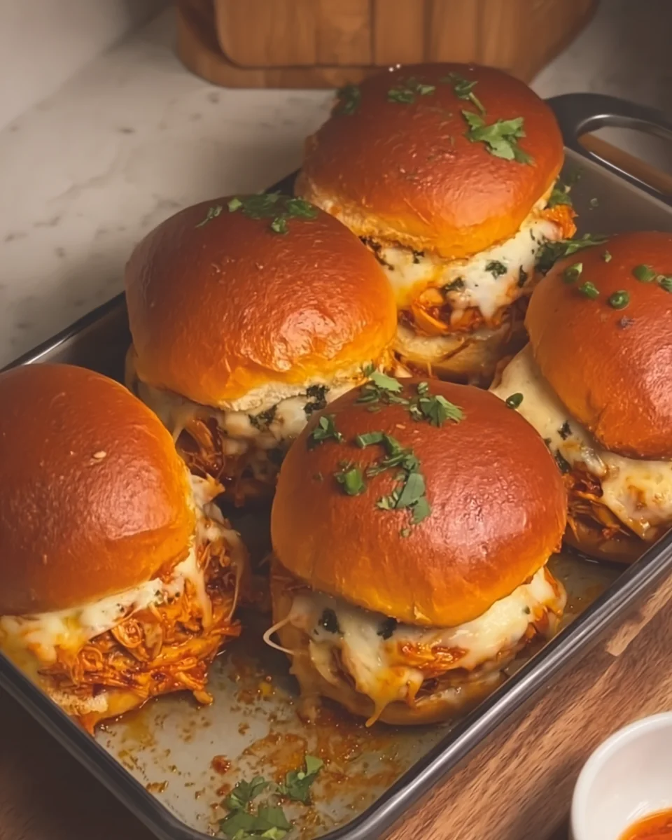 Cheesy Honey Sriracha Chicken Sliders Cheesy