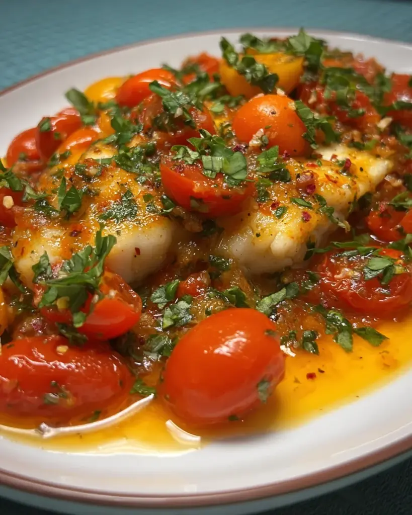 Cod Fillets with Cherry Tomato Sauce